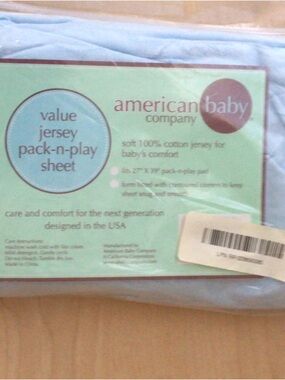 American Baby Light Blue Jersey Pack-n-Play Sheet